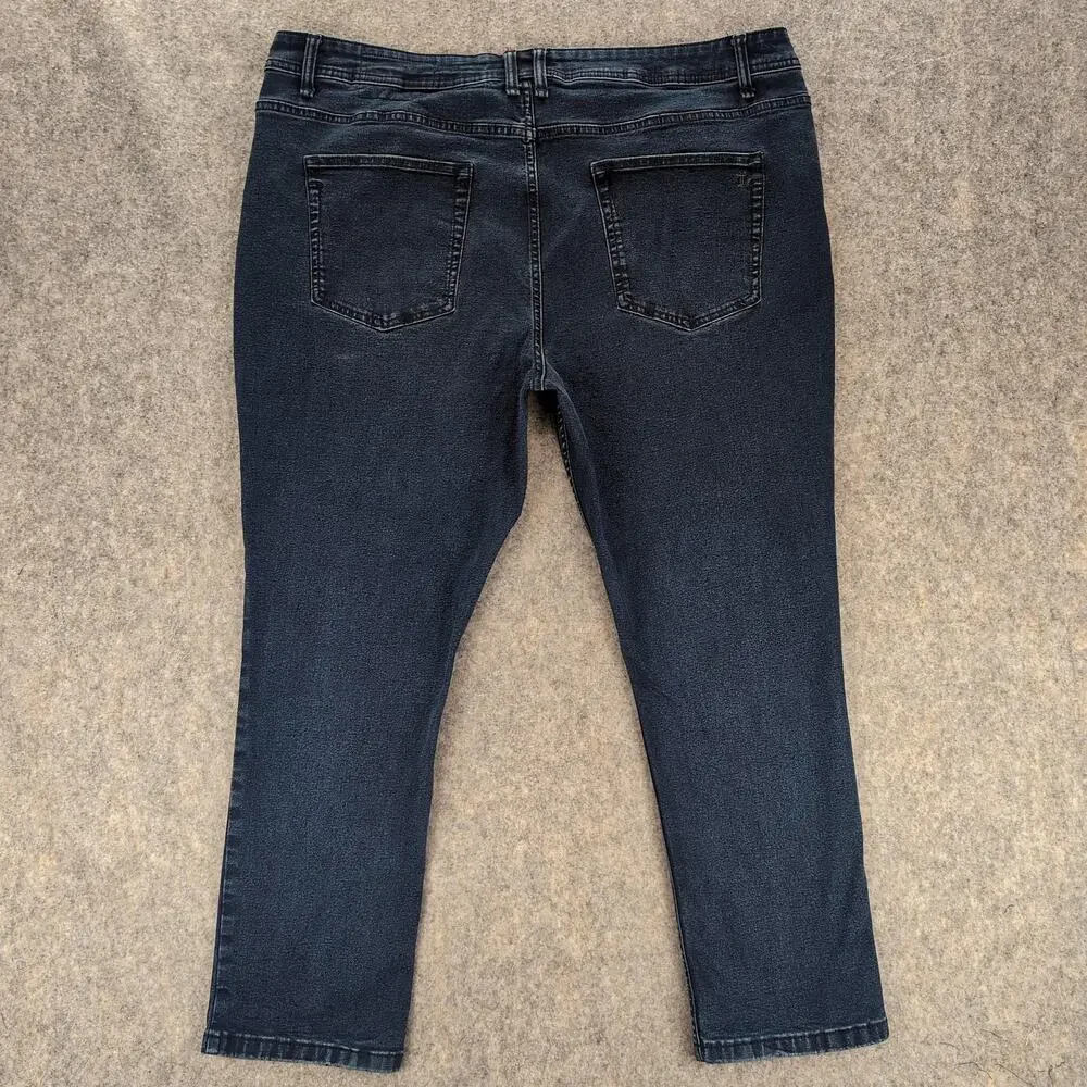 The Perfect Jean NYC Jeans Mens 44x28 Blue Skinny Slim Stretch Dark Wash Denim